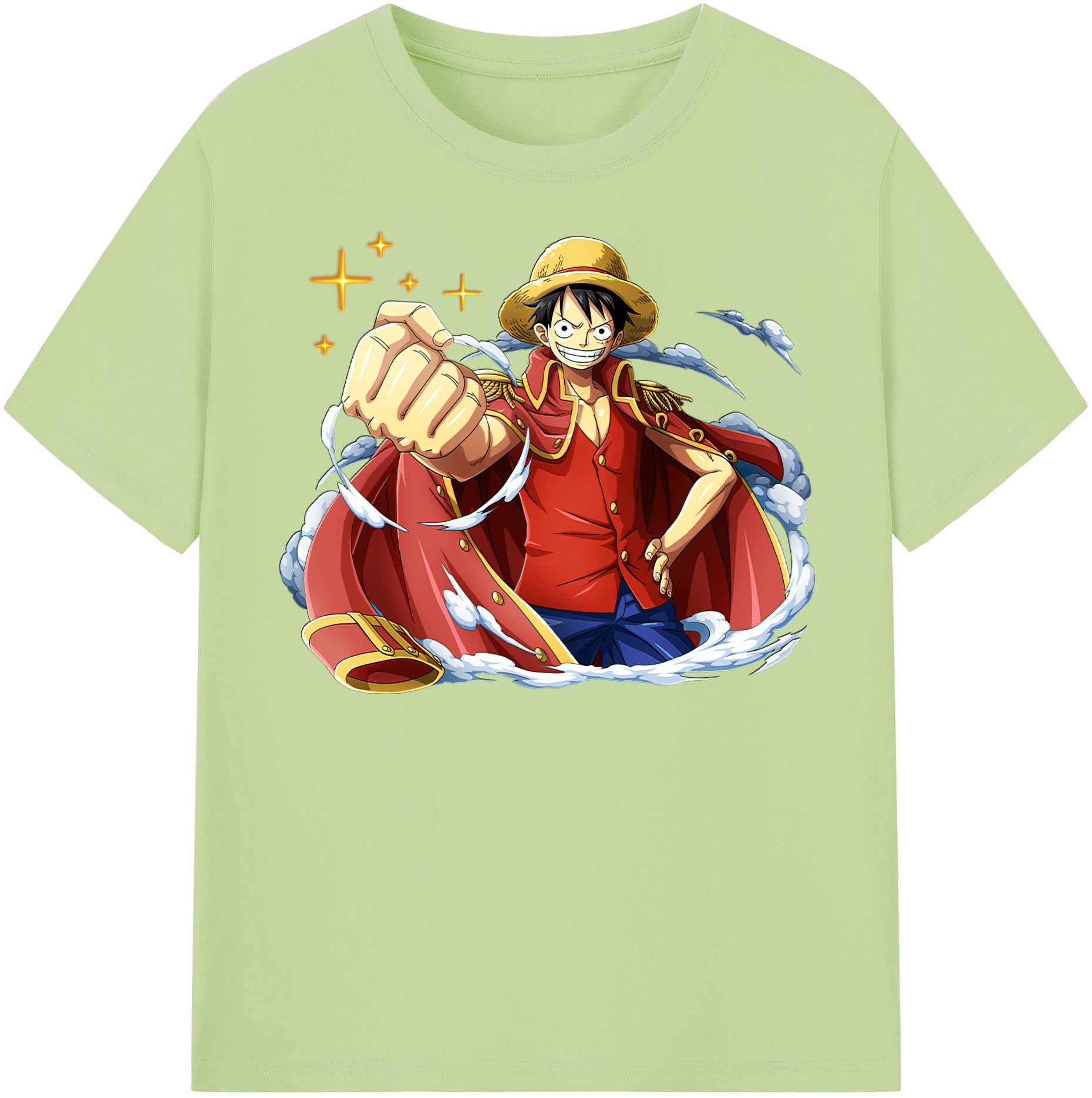 ワンピース モンキー・D・ルフィ ONE PIECE Monkey D. Luffy 綿100％半袖Tシャツ（フロントプリント）